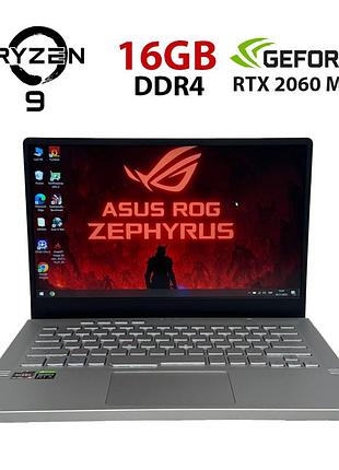 Игровой ультрабук б-класс asus rog zephyrus g14 ga401iv / 14" (1920x1080) ips / amd ryzen 9 4900hs (8 (16) ядер по 3.0 - 4.3 ghz)