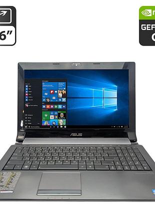 Ноутбук asus n53s / 15.6" (1366x768) tn / intel core i3-2330m (2 (4) ядра по 2.2 ghz) / 8 gb ddr3 / 320 gb hdd / nvidia geforce gt