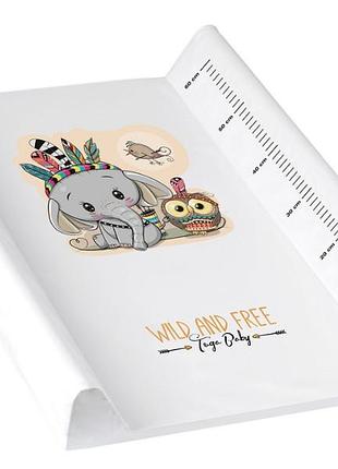 Килимок для пеленання wild&free little elephant 50х70 см white