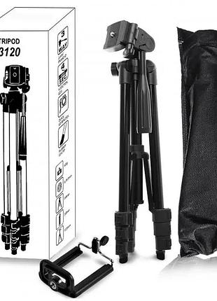 Штатив металлический универсальный для телефона и фотоаппарата tripod 3120 портативный трипод 0,35-1.02м