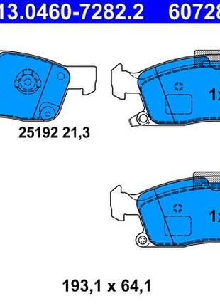 Колодки гальмівні дискові передн mb m-class (w166) 3.0 2011.06-2015.12 ate 13.0460-7282.2