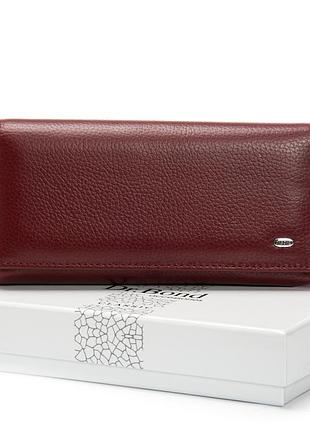 Кошелек женский кожаный с клапаном на кноке dr. bond w46-2 wine red