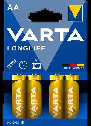 Батарейка varta longlife щелочная aa lr6 4xbl alkaline kod-5157