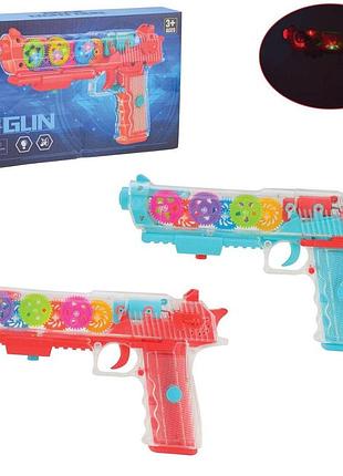608 hj пистолет на батарейках, 2 цвета, свет, звук