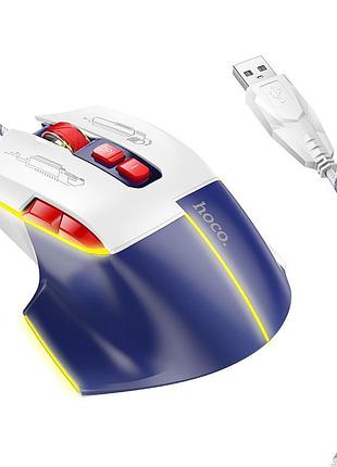 Мышь проводная hoco gm31 overlord luminous white / blue