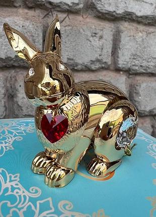 Уценка,нет коробки.статуэтка crystocraft со стразами swarovski кролик 6х6 см 1601991