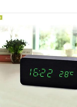 Часы электронные vst-862-1-green с температурой и подсветкой