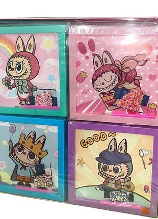 2070 картинка алмазная лабубу, микс видов, 20 шт, в коробке, 19х19