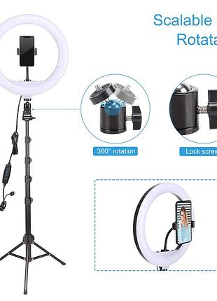 Тримач з кільцевим освітленням bluetooth 12" yq-320b light set (kit1) | 170cm stand, usb powered,