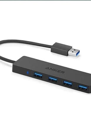 Usb хаб anker ultra slim 4-port usb позволяет увеличить количество портов usb в ноутбуке или пк, amazon, германия