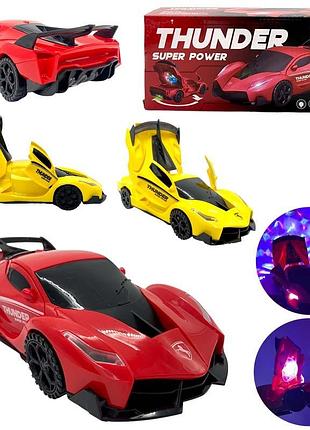 07 r/a машина 3d подсветка, звуки, мелодии, вращение на 360°, колеса свободного хода, в коробке