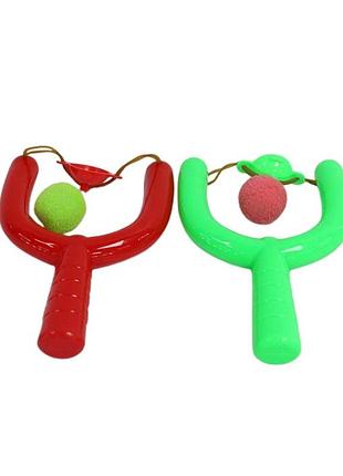 1222-33 рогатка с мячиком, 2 цвета пакет. 12*18*3 см