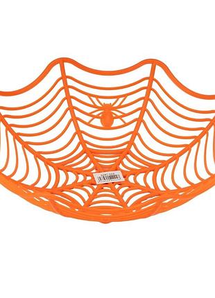 Піалка для декору halloween павутина з павуком 28х8 см 19242-024 (2)