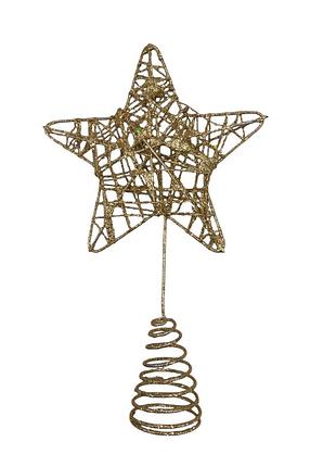 Верхушка на елку звездочка 13 на 21 см золотистый