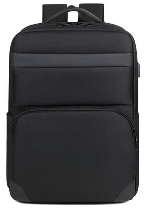 Мужской рюкзак городской для ноутбука повседневный плотный молодежный вместительный черный 18 литров