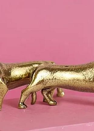 Фигурка статуэтка латунная металл латунь собака такса