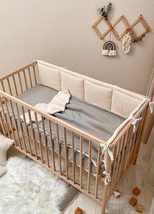 Плед дитячий мусліновий зимовий з хутряною підкладкою сірий 80х100 см