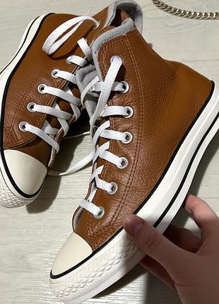 Натур. кожаные утепленные кеды converse (оригинал)