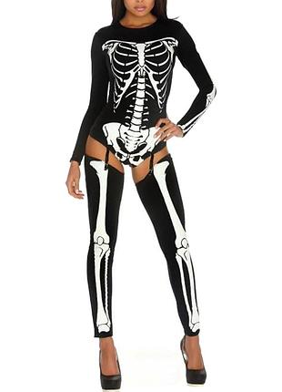 Костюм скелет женский ост хэллоуин halloween черный
