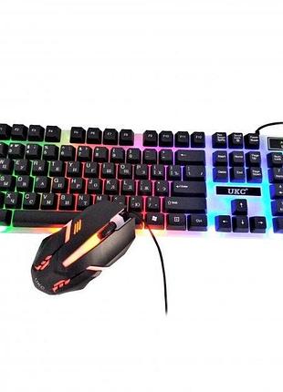 Компьютерная клавиатура с подсветкой геймерская ukc m416 art-5559 combo gamer игровая клавиатура с мышкой