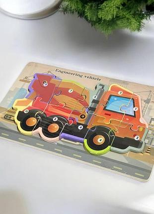 Дитячі пазли 3d вантажна машина дитяча розвиваюча гра kids (матеріал дерево)