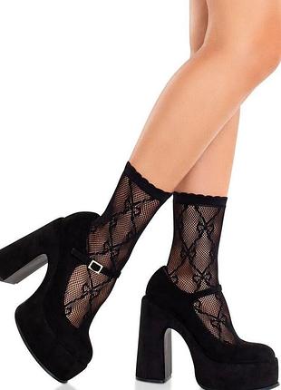 Носочки leg avenue bow net anklets