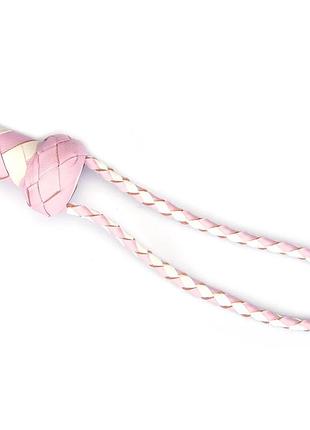 Флоггер liebe seele white & pink leather whip 5