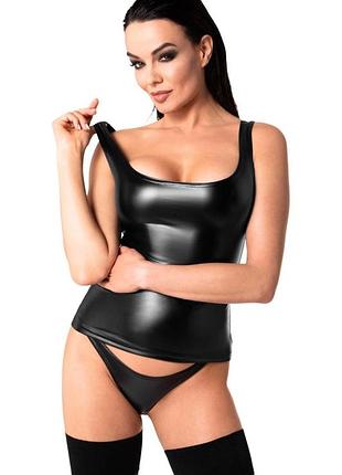 Топ noir handmade f346 powerwetlook top - l