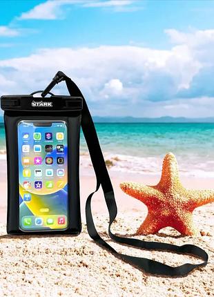 Водонепроницаемый чехол для телефона на шею stark черный