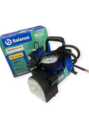 Компрессор balansa 10атм, 35л, 12а, 1м шланг, прикур, насадки, сумка, фонарь bn-105