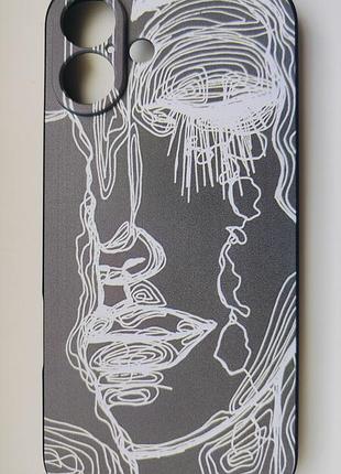 Чехол силиконовый черный для apple iphone 16 plus