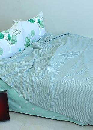 Простынь-покрывало пике 160х235 см. косичка голубая