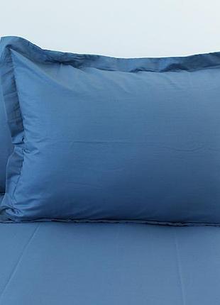Постельное белье сатин турция однотонное полуторный размер blue grey размер наволочек на выбор семейный