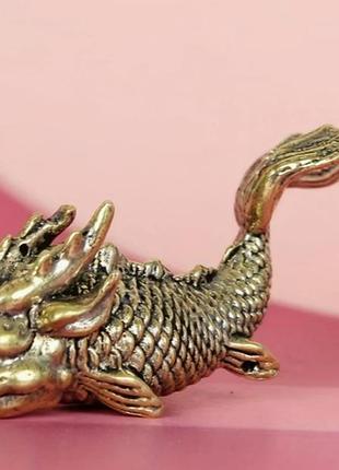 Рыба злая фигурка статуэтка латунная металл латунь 5.9 см