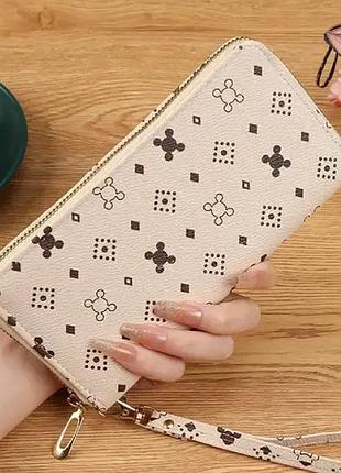 Жіночий гаманець шкіряний бежевий fashion | a1083-2