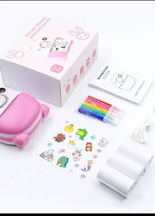 Фотоапарат-принтер c 72990 фронтальна камера, type-c, роз’єм для sd-карти, фото, відео, плеєр, 4 гри, чорно-білий друк,