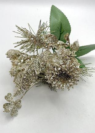 Гілка новорічна 1шт з яблуком золота