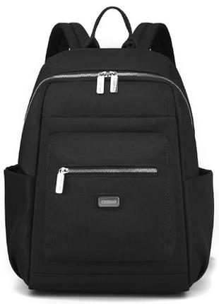 Женский рюкзак повседневный нейлоновый городской стильный черный классический прогулочный с карманами