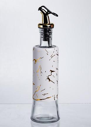 Бутылка для масла с дозатором 300 мл, белый мрамор hp-1343