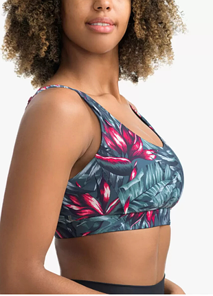 Спортивный бюстгальтер топ в цветочный принт