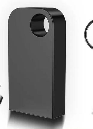 Usb флешка металл flash drive 2 тб 2.0 + type-c переходник abc черная