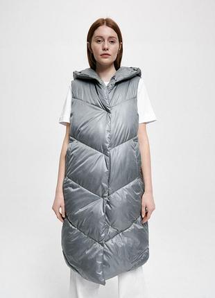 Жилетка стёганая утеплённая серебристый