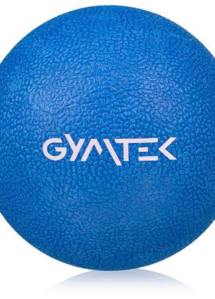 Массажный мяч gymtek 63 мм синий для самомассажа, расслабления, восстановления мышц и домашнего использования