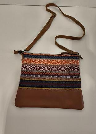 Сумка комбінована шкіра та текстиль від fat face