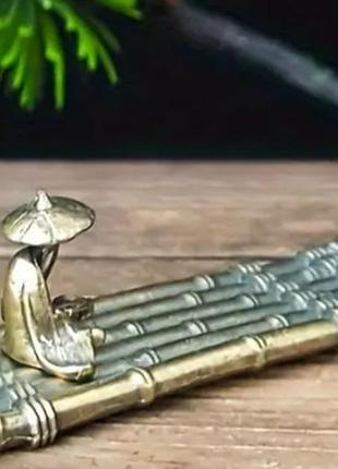 Фігурка статуетка латунна метал латунь пліт-кабель бамбук людина