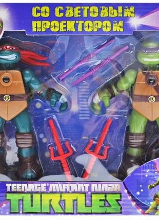 Набор 2 черепашки ниндзя с проектором рафаэль и донателло abc