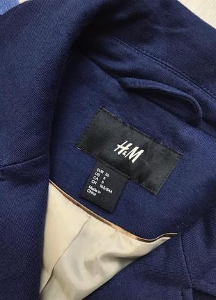 Синий пиджак h&m двубортный4 фото