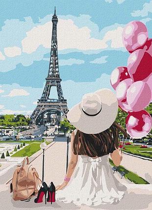Картина по номерам гуляя по улицам парижа (big) 50*50 см идейка kho4793