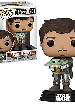 Фігурка фанко поп "мандалорець і малюк йода" 461 pop! star wars: the mandalorian