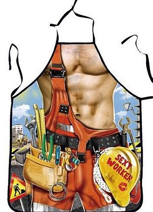 Фартух з приколом для чоловіків 70 на 50 см різнобарвний